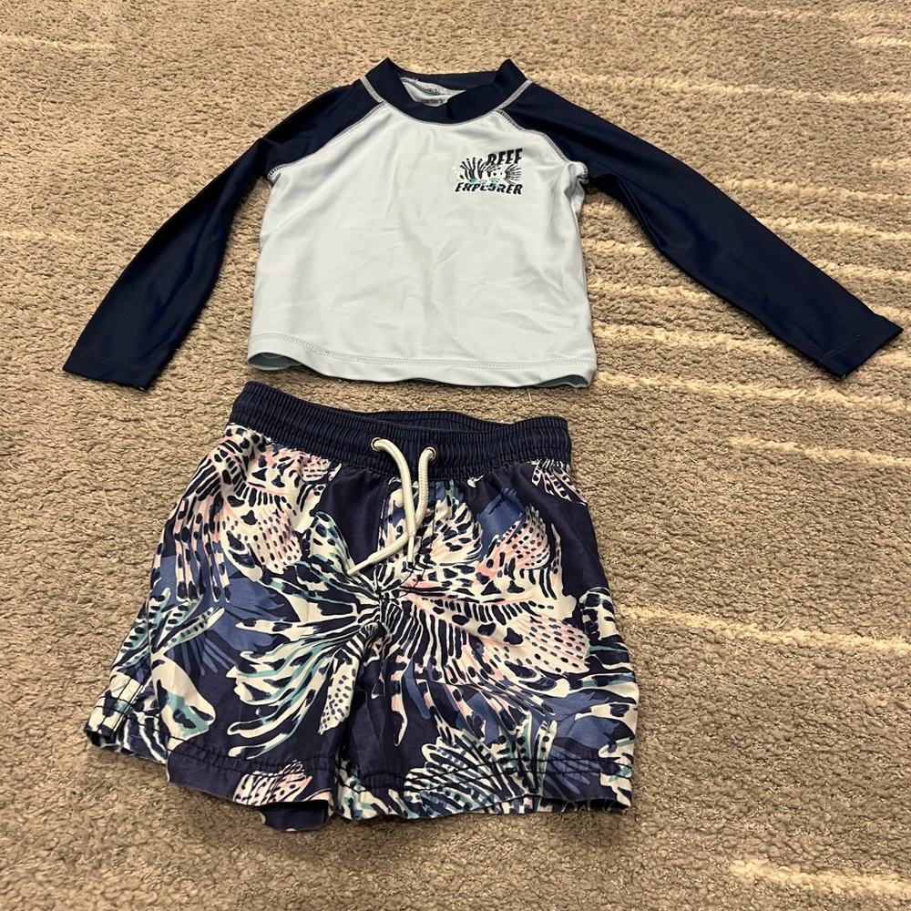 Carters Baby Boy Swimsuit and Rash guard Set - Size 24 months